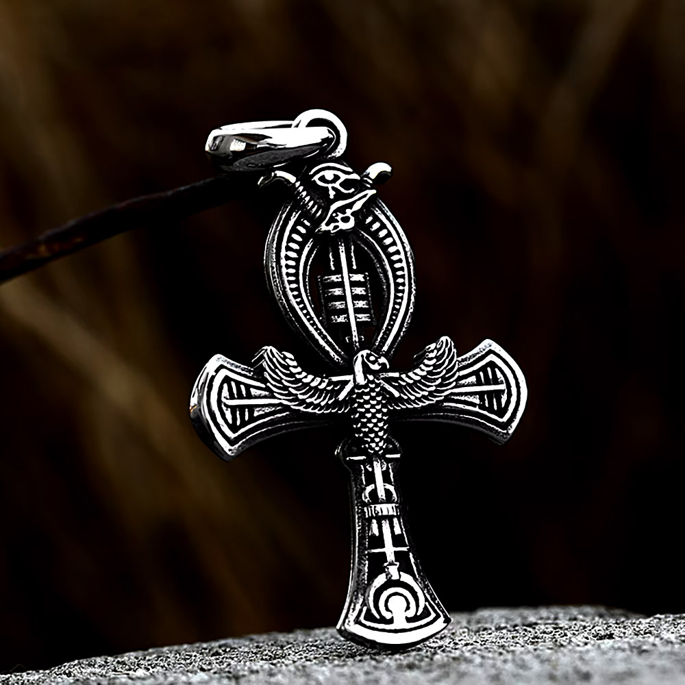 Women'S Egyptian Accessories - Retro Eagle Ankh Cross Stainless Steel