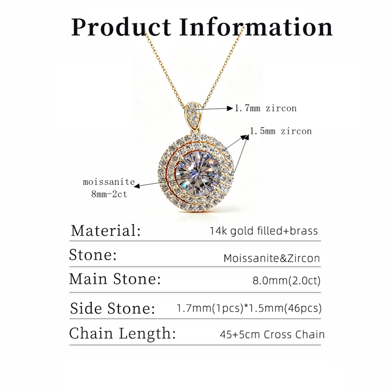Lnngy Sparkling 2.0CT Halo Moi - đánh giá và giá Layered Necklace Set