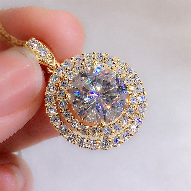 Lnngy Sparkling 2.0CT Halo Moi - đánh giá và giá Layered Necklace Set
