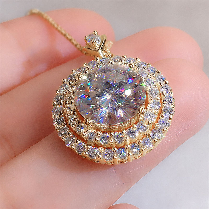 Lnngy Sparkling 2.0CT Halo Moi - đánh giá và giá Layered Necklace Set