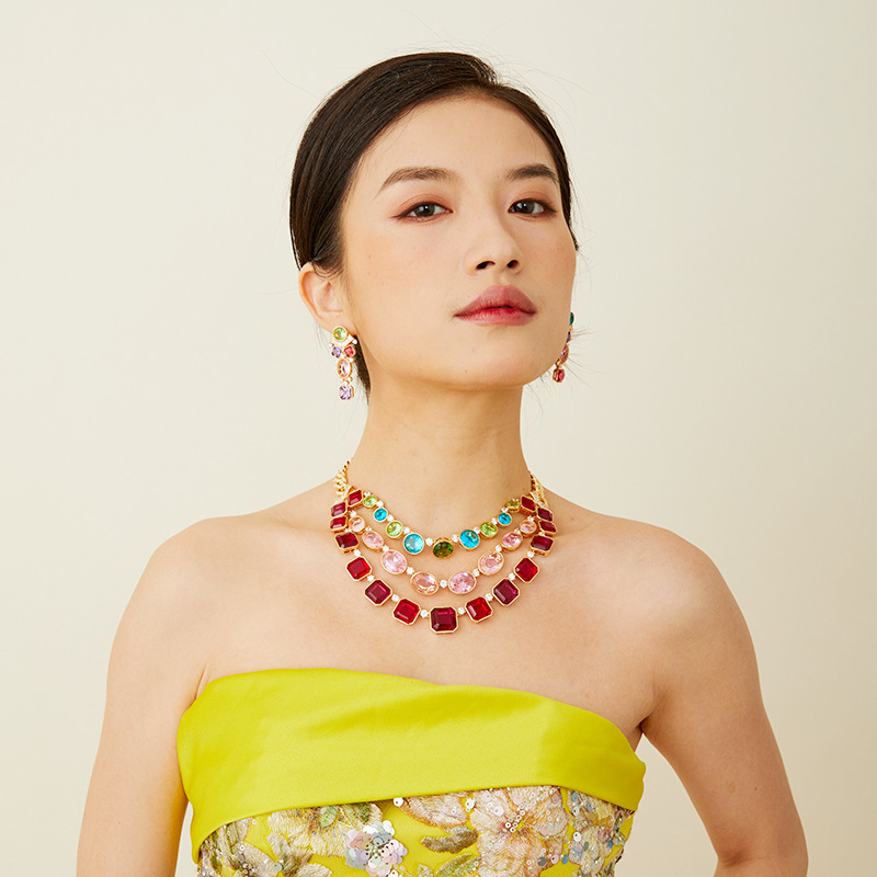 Europe America Style Earrings  - đánh giá và giá Layered Necklace Set