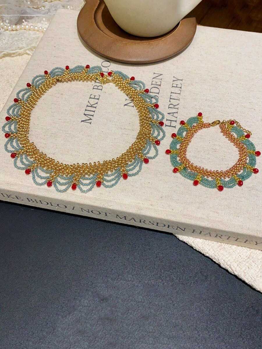 Handmade Multi-Layer Beaded Br - đánh giá và giá Layered Necklace Set