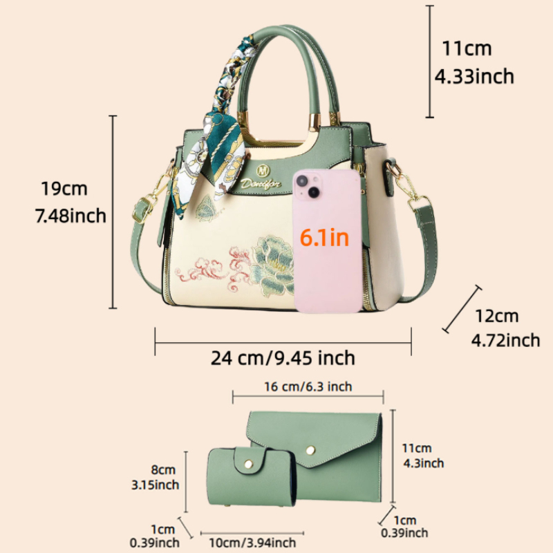 3-piece embroidered handbag se - đánh giá và giá Women'S Accessories For Suit