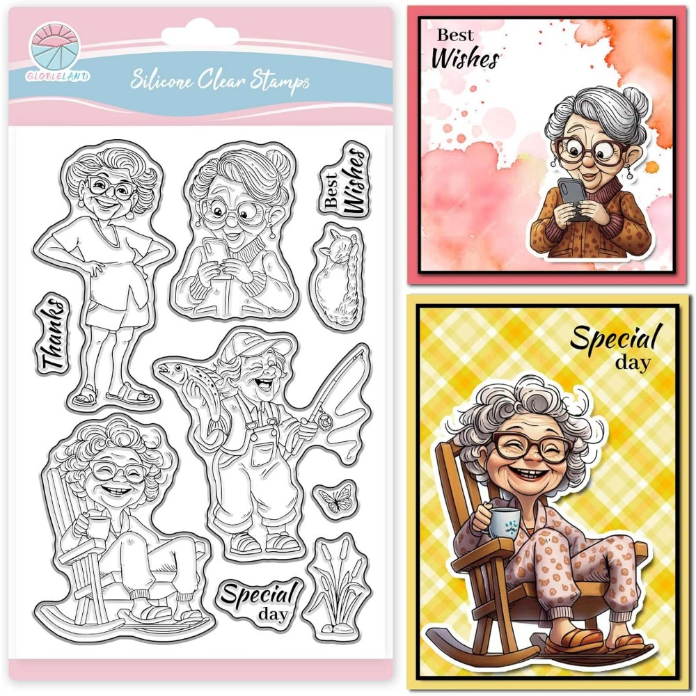 Smiling Old Lady Clear Stamps  - đánh giá và giá Women Accessories Clearance