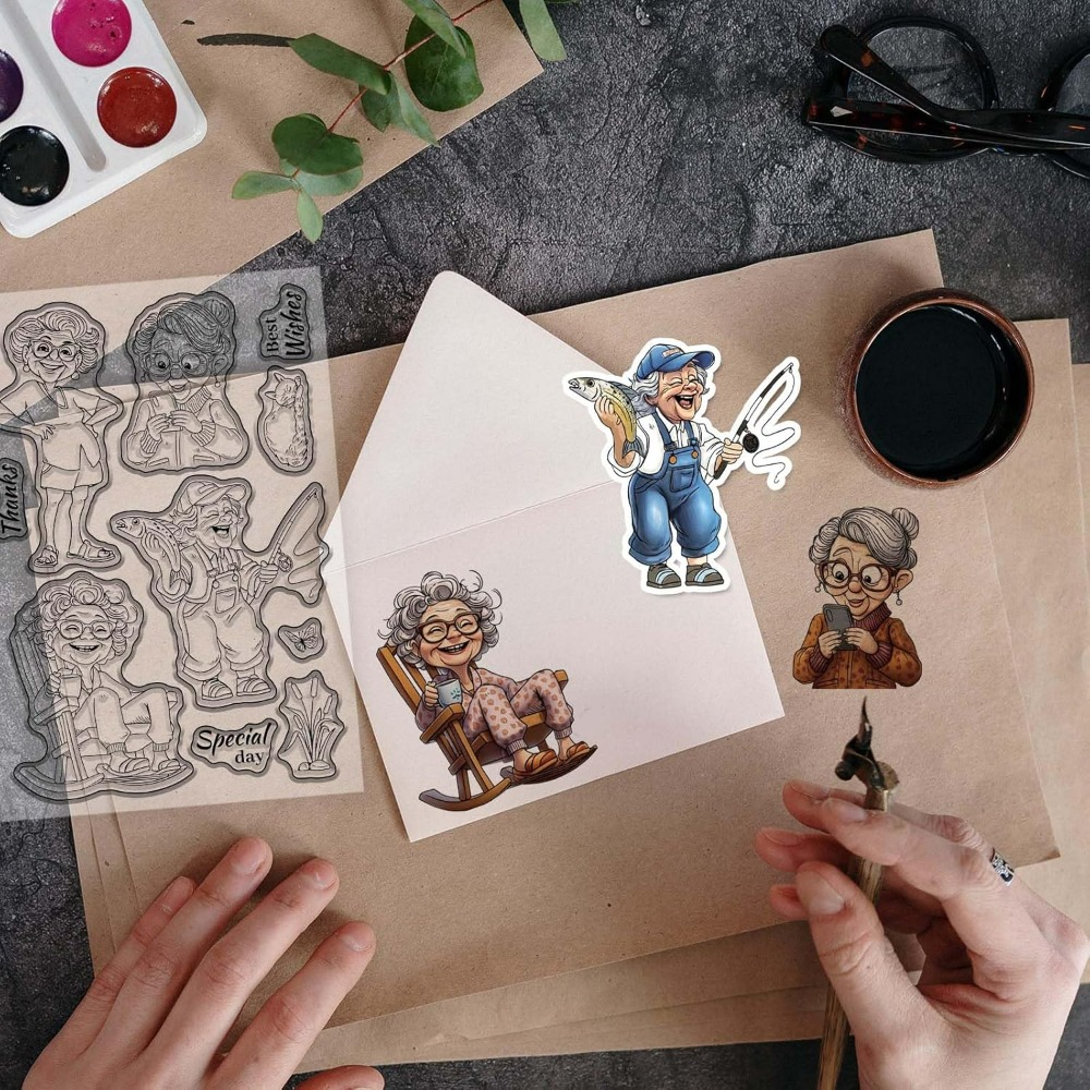 Smiling Old Lady Clear Stamps  - đánh giá và giá Women Accessories Clearance