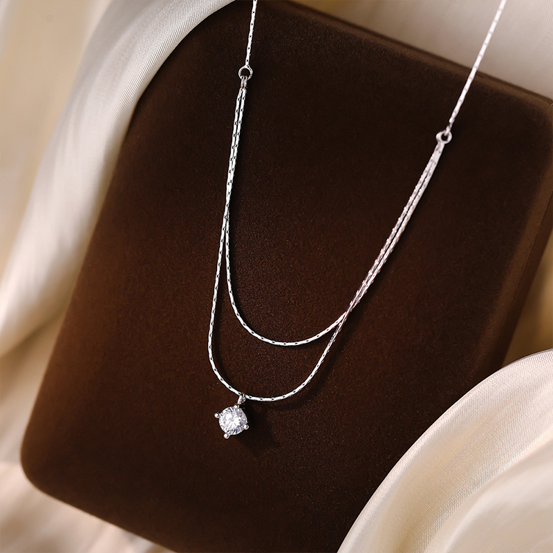 925 Sterling Silver Four Claw  - đánh giá và giá Layered Necklace Set